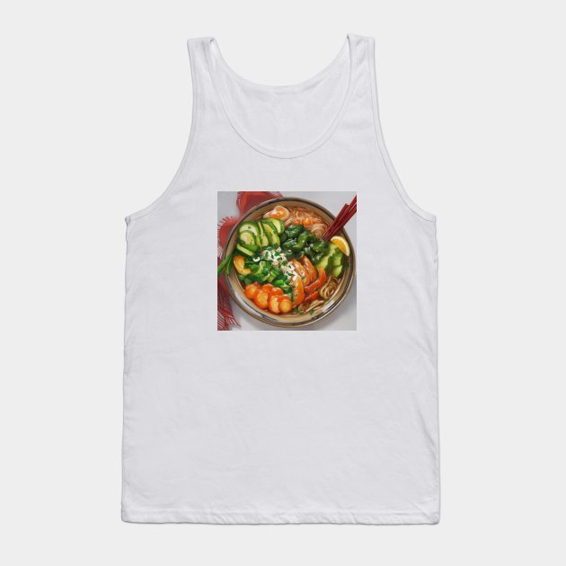 Ramen Japan Hiragana Japanese Katakana Kanji Tank Top by Flowering Away